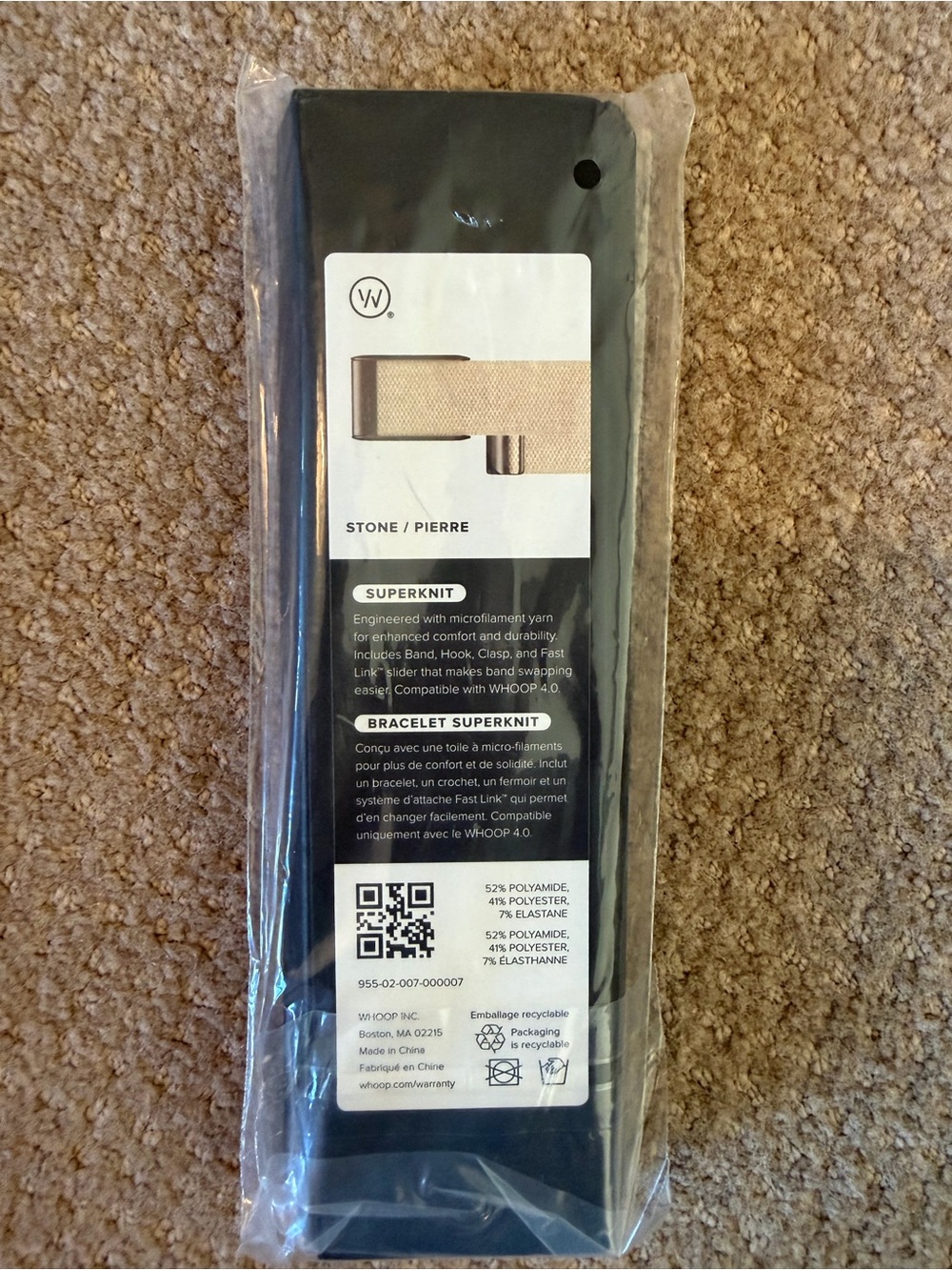WHOOP 4.0 SuperKnit Band Stone BNIB